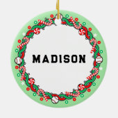 Baseball Holiday Keramik Keramik Ornament (Hinten)