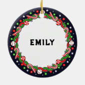 Baseball Holiday Keramik Keramik Ornament (Hinten)