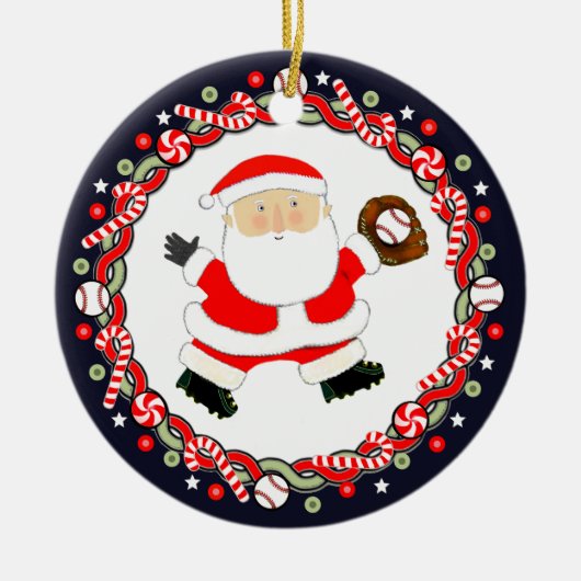 Baseball Holiday Keramik Keramik Ornament (Vorne)