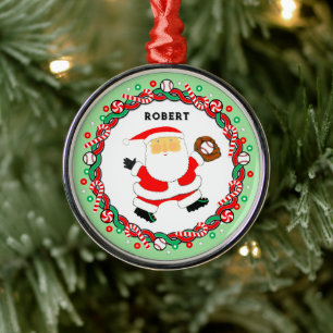 Baseball Holiday Keramik Ornament Aus Metall