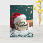 Baseball Holiday Merry Christmas Card Karte (Gelbe Blume)