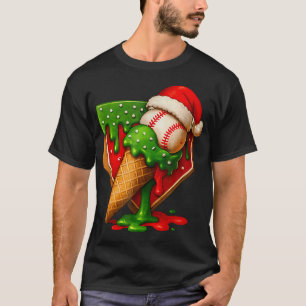 Baseball Home Plate Weihnachten Eis Drip Jungen T-Shirt