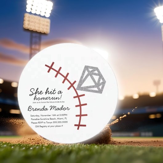 Baseball Homerun Diamond Gem Brautparty laden Save The Date
