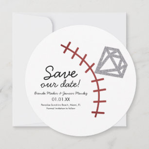 Baseball Homerun Diamond Gem Save The Date
