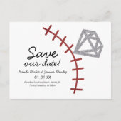 Baseball Homerun Diamond Gem Save the Date Ankündigungspostkarte (Vorderseite)