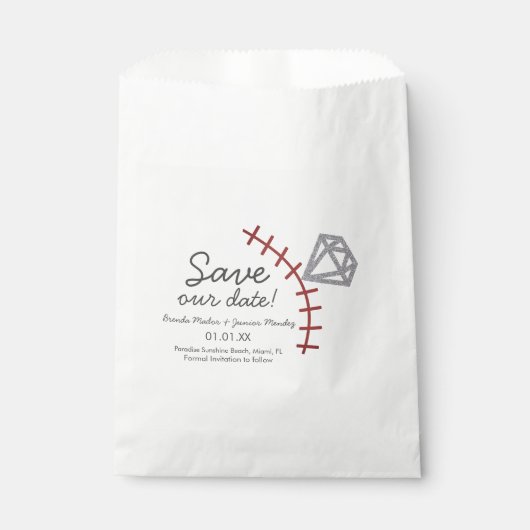 Baseball Homerun Diamond Gem Save the Date Geschenktütchen (Vorderseite)
