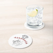 Baseball Homerun Diamond Gem Save the Date Runder Pappuntersetzer (Vor Ort)