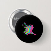 Baseball Homerun Hit 80er Farben Design Button (Vorne & Hinten)