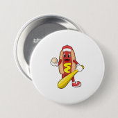 Baseball-Hotdog mit Baseball-Fledermaus Button (Vorne & Hinten)