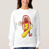 Baseball-Hotdog mit Baseball-Fledermaus Sweatshirt (Vorderseite)