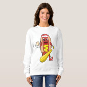 Baseball-Hotdog mit Baseball-Fledermaus Sweatshirt (Vorne ganz)