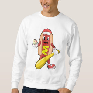 Baseball-Hotdog mit Baseball-Fledermaus Sweatshirt