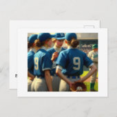 Baseball Huddle Postkarte (Vorne/Hinten)