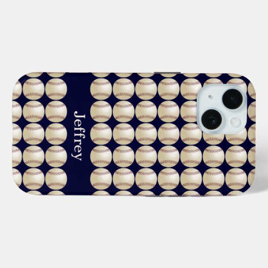 Baseball, "Husten", Personalisierter Name, Case-Mate iPhone Hülle (Rückseite (Horizontal))