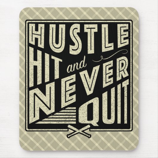 Baseball Hustle Hit & Never Beenden Mouse Mat Mousepad (Vorne)