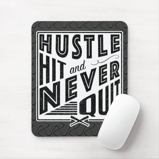 Baseball Hustle Hit & Never Beenden Mouse Mat Mousepad (Mit Mouse)