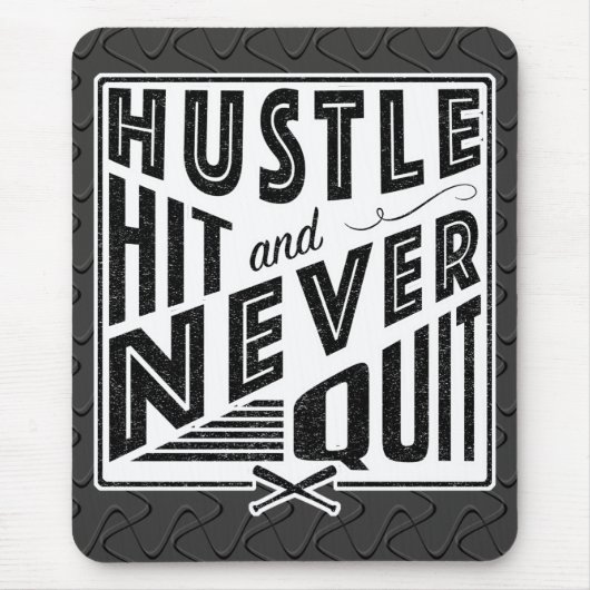 Baseball Hustle Hit & Never Beenden Mouse Mat Mousepad (Vorne)