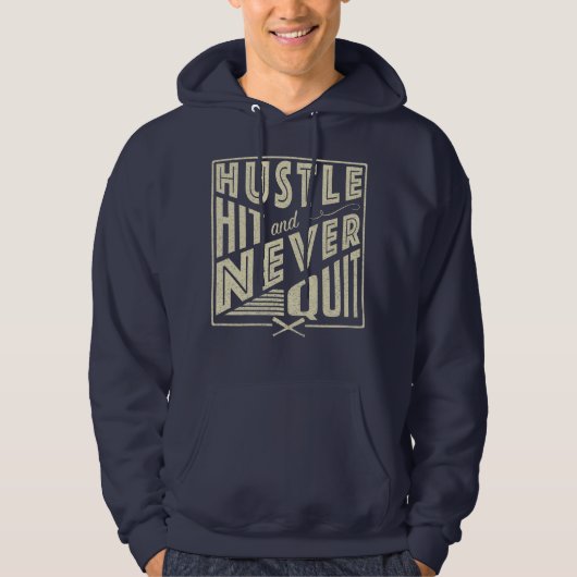 Baseball Hustle Hit & Never Quit Hoody (Vorderseite)