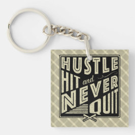 Baseball Hustle Hit nie aufhören Keyring Schlüsselanhänger