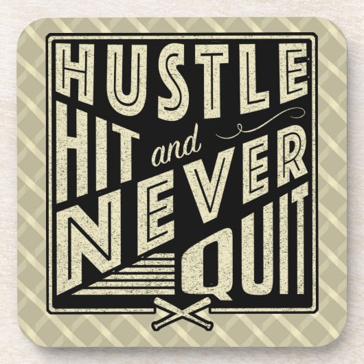 Baseball Hustle Hit nie beenden Untersetzer Set (Vorderseite)