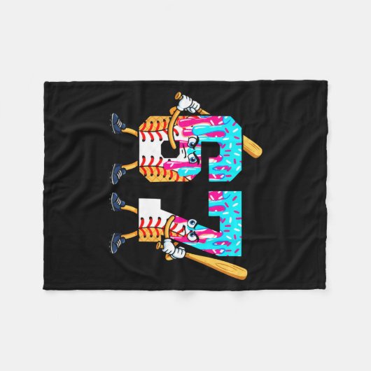 Baseball Ice Cream 67 Six Seven Cool Player 6 7 Dr Fleecedecke (Vorderseite (Horizontal))