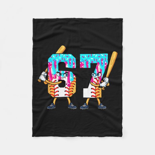 Baseball Ice Cream 67 Six Seven Cool Player 6 7 Dr Fleecedecke (Vorderseite)