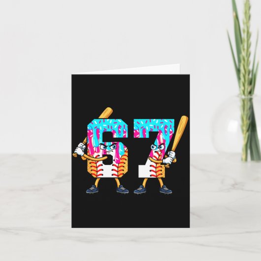 Baseball Ice Cream 67 Six Seven Cool Player 6 7 Dr Karte (Vorderseite)