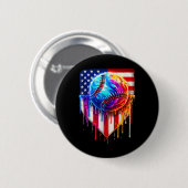 Baseball Ice Cream American Flag Tropfen Button (Vorne & Hinten)