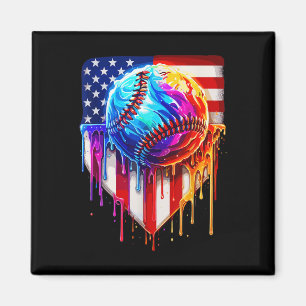 Baseball Ice Cream American Flag Tropfen Magnet