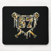 Baseball Ice Cream Drip 67 Camo Six Seven Funny Me Mousepad (Vorne)