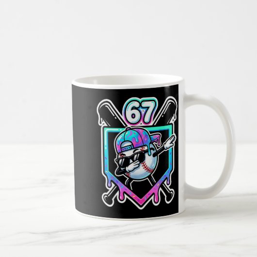 Baseball Ice Cream Drip 67 Player Dabbing Six Seve Kaffeetasse (Rechts)
