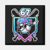 Baseball Ice Cream Drip 67 Player Dabbing Six Seve Magnet (Vorne)