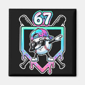 Baseball Ice Cream Drip 67 Player Dabbing Six Seve Magnet (Vorne)