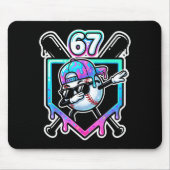 Baseball Ice Cream Drip 67 Player Dabbing Six Seve Mousepad (Vorne)