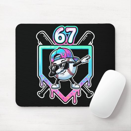Baseball Ice Cream Drip 67 Player Dabbing Six Seve Mousepad (Mit Mouse)