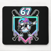 Baseball Ice Cream Drip 67 Player Dabbing Six Seve Mousepad (Vorne)