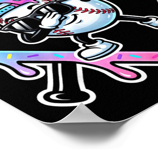 Baseball Ice Cream Drip 67 Player Dabbing Six Seve Poster (Ecke)