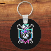 Baseball Ice Cream Drip 67 Player Dabbing Six Seve Schlüsselanhänger (Vorderseite)