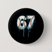 Baseball Ice Cream Drip 67 Six Seven Meme Number 6 Button (Vorderseite)