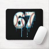 Baseball Ice Cream Drip 67 Six Seven Meme Number 6 Mousepad (Mit Mouse)