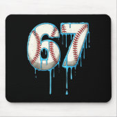 Baseball Ice Cream Drip 67 Six Seven Meme Number 6 Mousepad (Vorne)