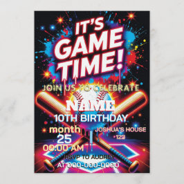 Baseball Ice Cream Drip Birthday Invitation Einladung