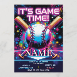 Baseball Ice Cream Drip Birthday Invitation Einladung