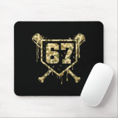 Baseball Ice Cream Drip Camo Number 67 Player 67th Mousepad (Mit Mouse)