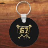 Baseball Ice Cream Drip Camo Number 67 Player 67th Schlüsselanhänger (Vorderseite)