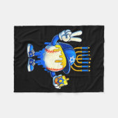Baseball Ice Cream Drip Dreidel Happy Hanukkah Boy Fleecedecke (Vorderseite (Horizontal))