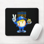 Baseball Ice Cream Drip Dreidel Happy Hanukkah Boy Mousepad (Mit Mouse)
