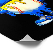 Baseball Ice Cream Drip Dreidel Happy Hanukkah Boy Poster (Ecke)