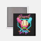 Baseball Ice Cream Drip Number 67 Player 67 Respec Magnet (Vorderseite/Rückseite)