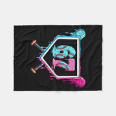 Baseball Ice Cream Drip Number 67 Player 67th Birt Fleecedecke (Vorderseite (Horizontal))